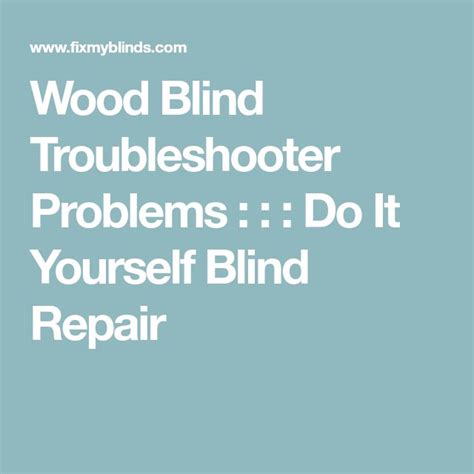 Vertical Blind Troubleshooter 